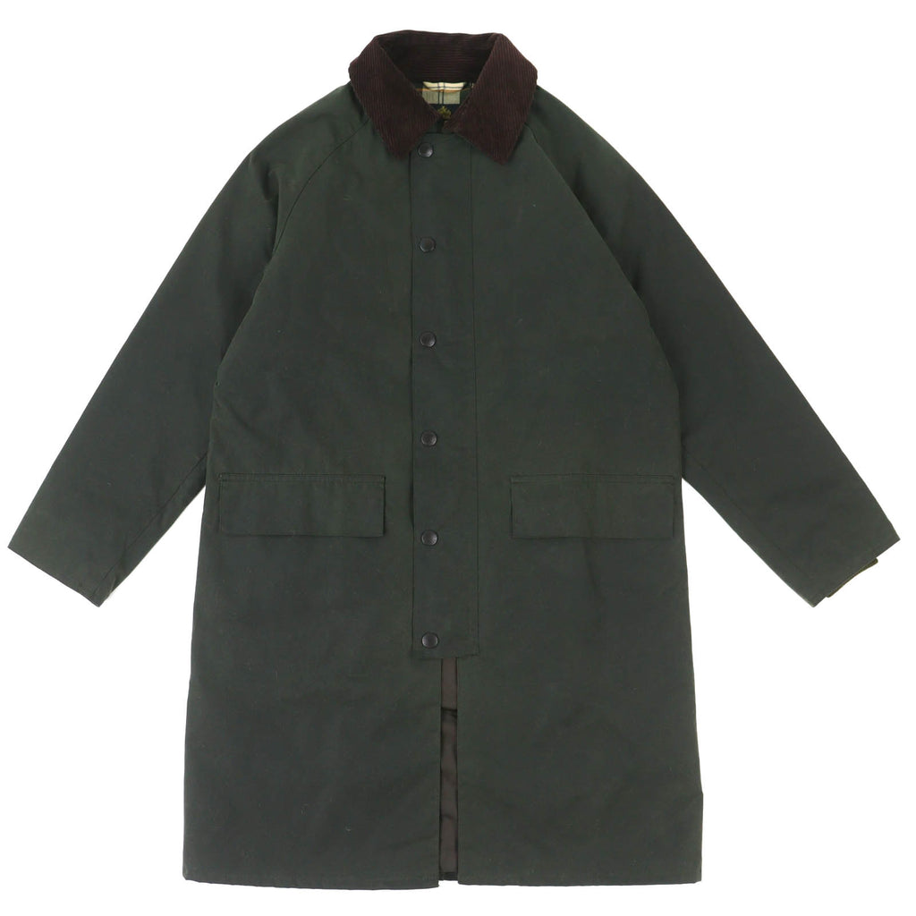 バブアー NEW BURGHLEY WAX JACKET 裏地チェック柄 オイルド コート コート カーキ系 36 メンズ