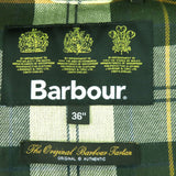 バブアー NEW BURGHLEY WAX JACKET 裏地チェック柄 オイルド コート コート カーキ系 36 メンズ