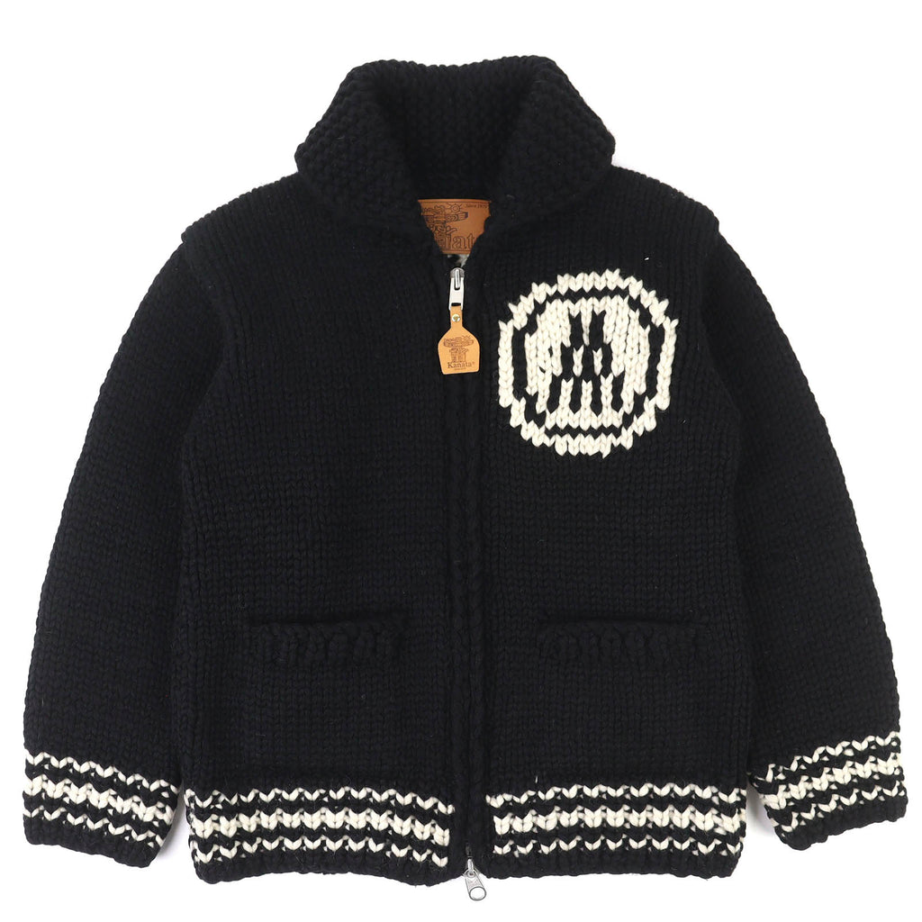 モンクレールジーニアス カナタ SWEATER ロゴ フルジップ カウチン ニット セーター ブラック 36 メンズ