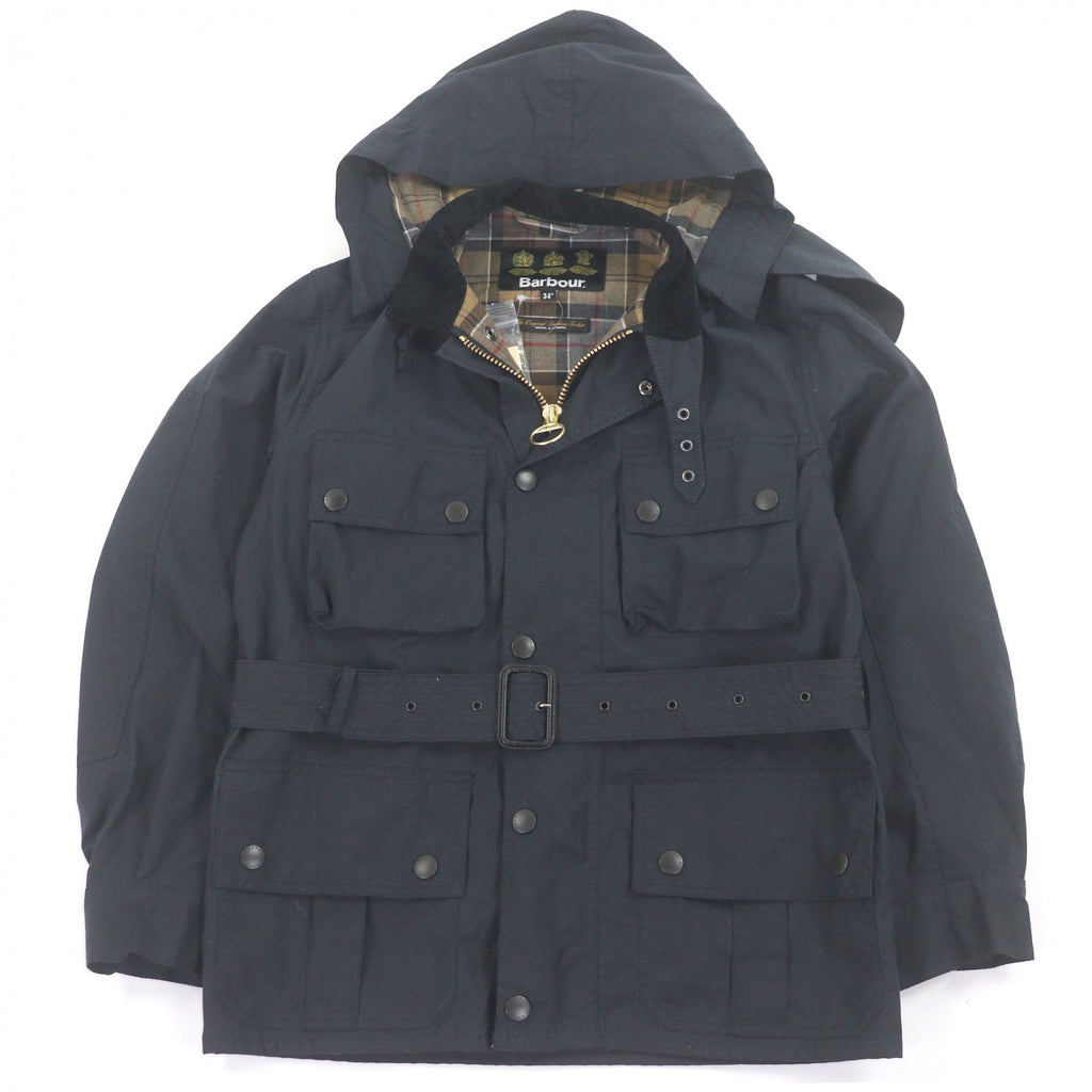 バブアー URSULA WAXJACKET 襟コーデュロイ オイルド ジャケット ネイビー 34 メンズ
