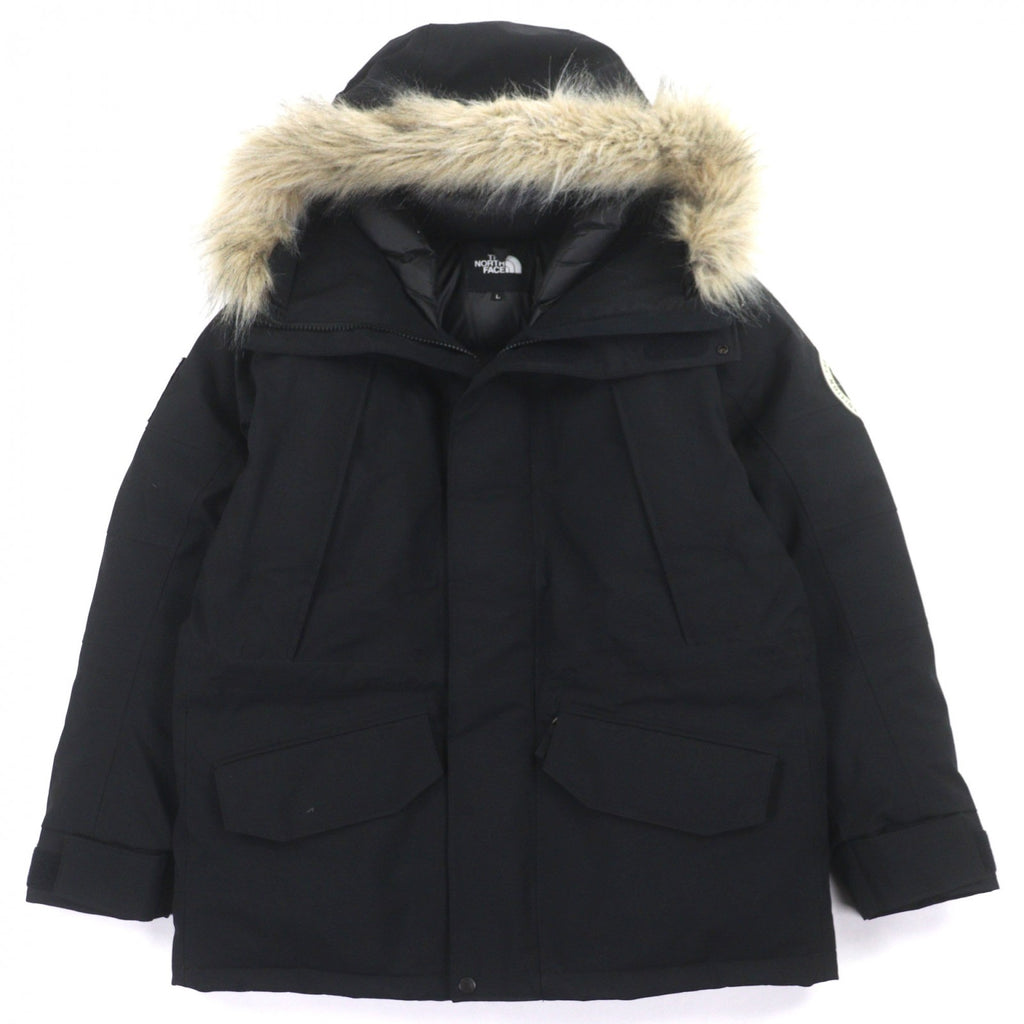 ザ・ノースフェイス Antarctica Parka GORE-TEX ファー・フード・ロゴワッペン付き ロゴ刺繍 ダブルジップアップ ダウンジャケット ブラック L メンズ
