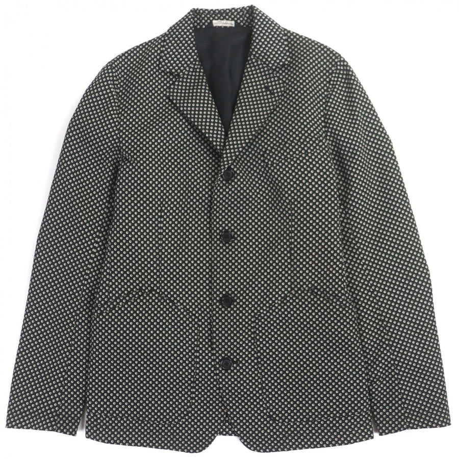 ドルチェ＆ガッバーナ 黒タグ 総柄 シングルジャケット テーラードジャケット ブラック 44 メンズ