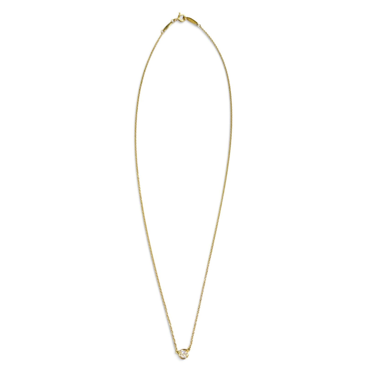 ティファニー バイザヤード 1Pダイヤモンド ペンダント ネックレス 750(YG) 約0.18ct ネックレス イエローゴールド レディース