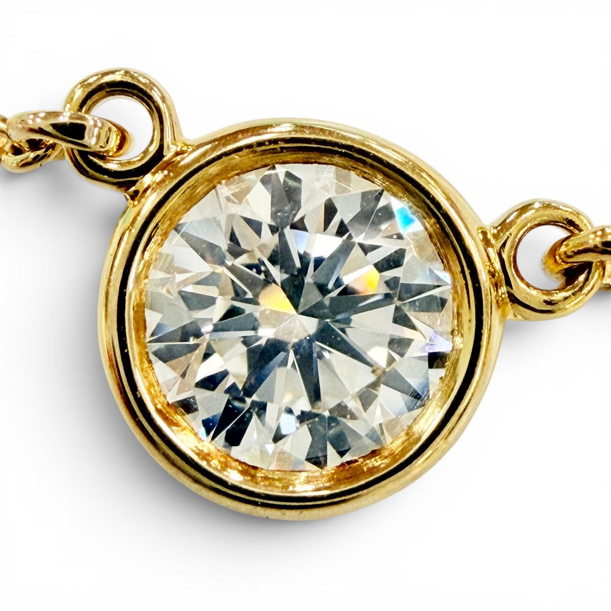 ティファニー バイザヤード (YG) ダイヤ1P 約0.18ct 直径約5.30mm ネックレス イエローゴールド レディース