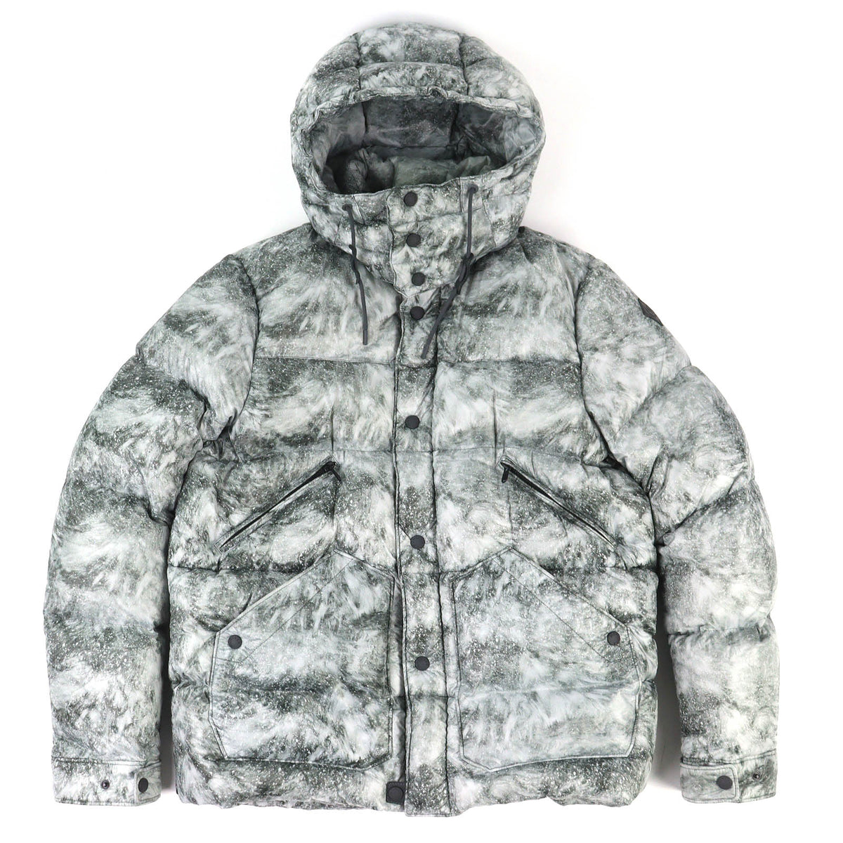 モンクレール ダブリュー YAMATA White Mountaineering ホワイトマウンテニアリング 相澤陽介 ロゴワッペン ダウンジャケット グレー系 3 メンズ