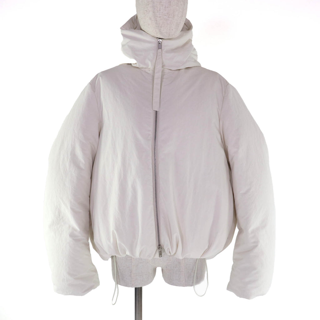 ジルサンダープラス 収納ポーチ付 ZIP UP フーデッド ダウンジャケット XS レディース