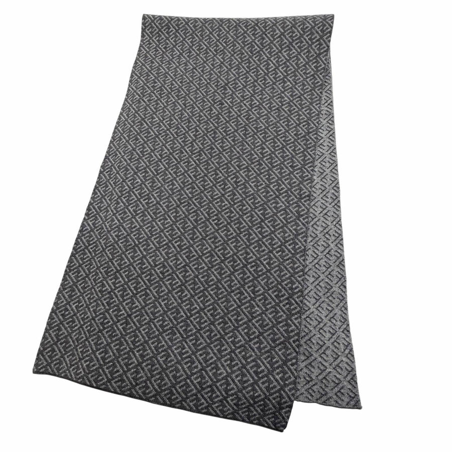 フェンディ マイクロズッカ柄 マフラー グレー メンズ