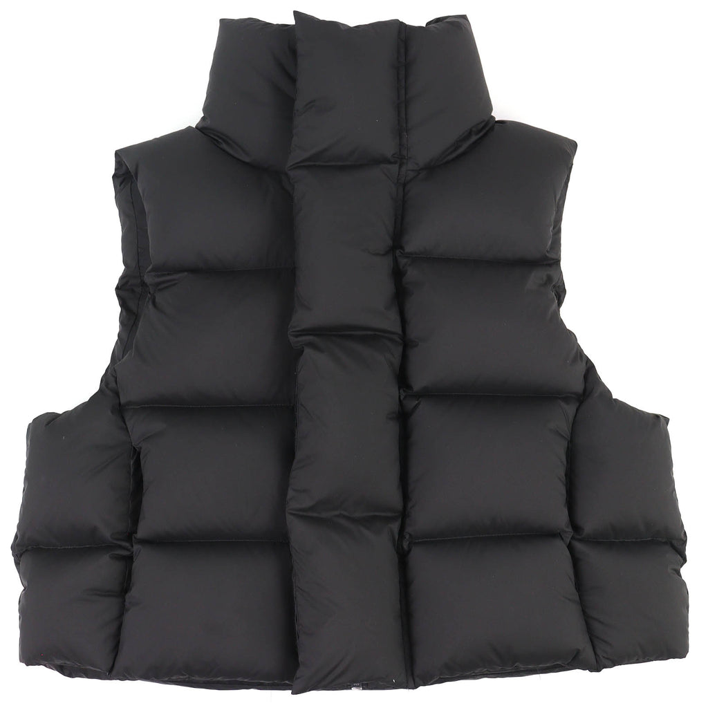 エンタイアスタジオ MML VEST スタンドカラー ジップアップ ショート ダウンベスト ブラック S メンズ
