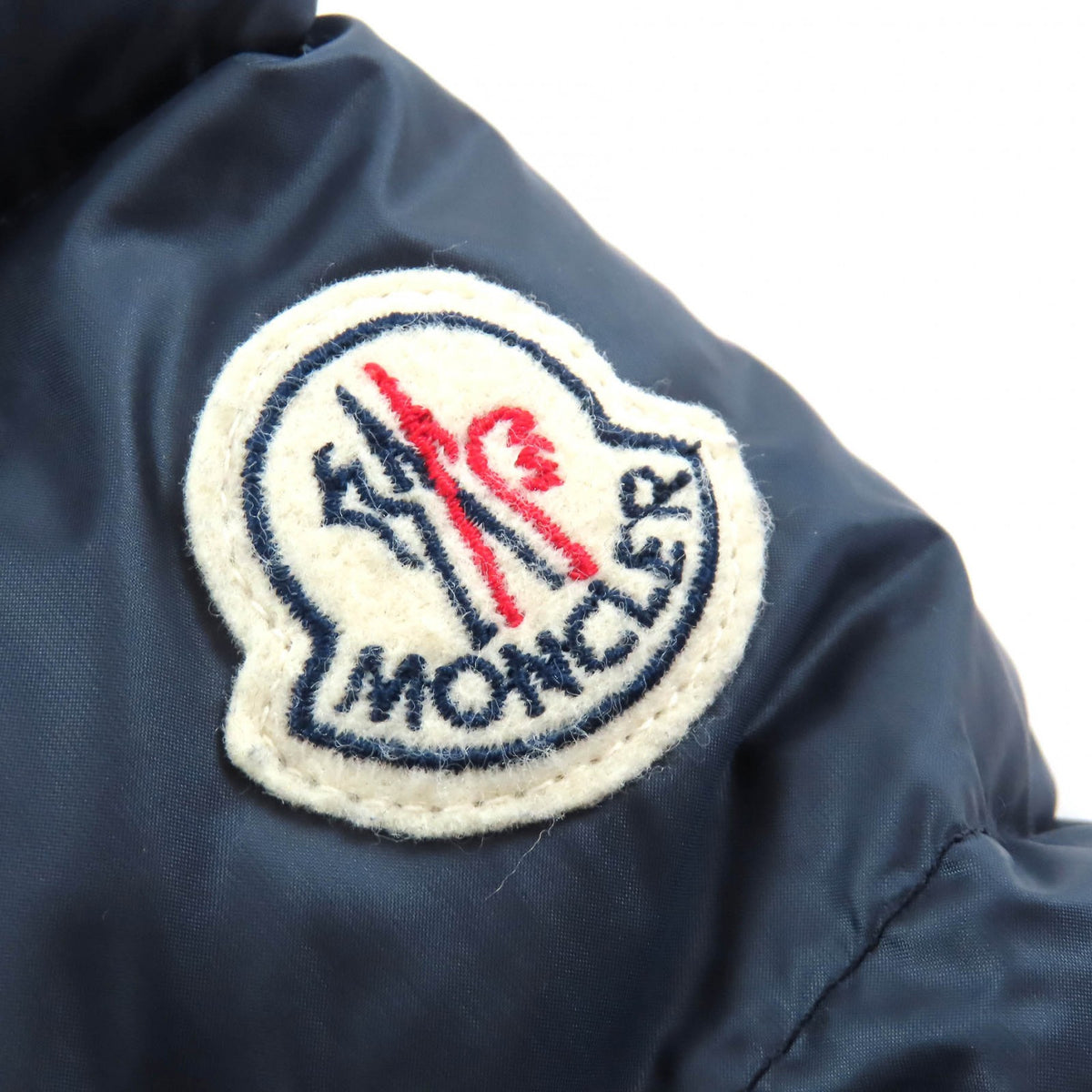 モンクレール HERMINE エルミンヌ ロゴワッペン・フード付 ZIP UP ダウンコート ネイビー 00 レディース