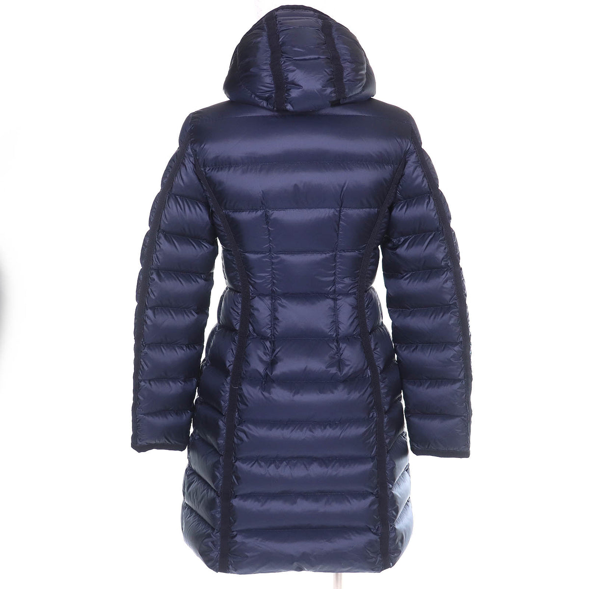 モンクレール HERMINE エルミンヌ ロゴワッペン・フード付 ZIP UP ダウンコート ネイビー 00 レディース