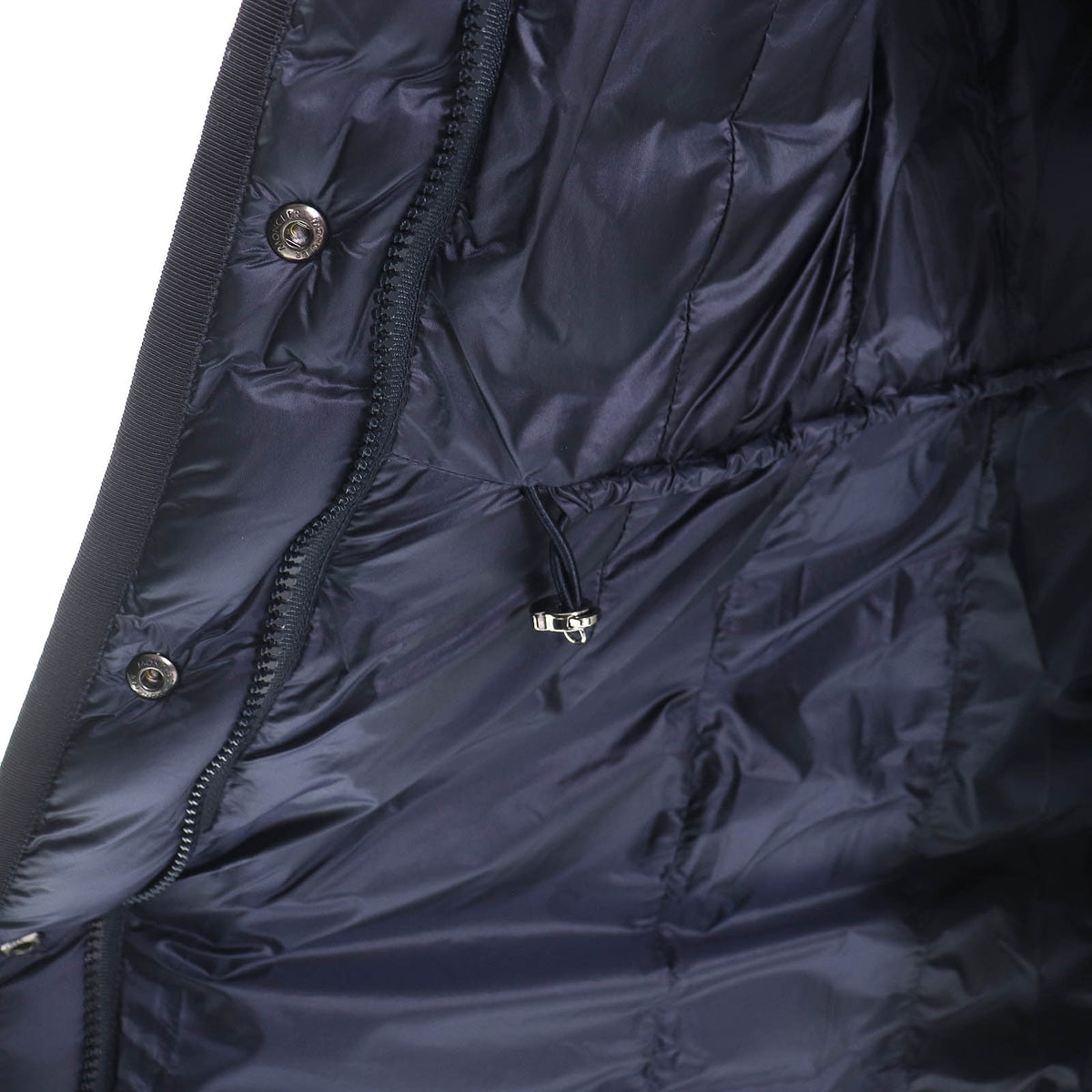 モンクレール HERMINE エルミンヌ ロゴワッペン・フード付 ZIP UP ダウンコート ネイビー 00 レディース