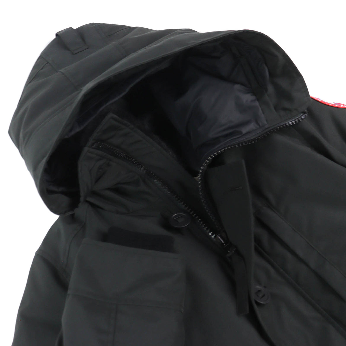 カナダグース JASPER PARKA ジャスパーパーカ ロゴワッペン WZIP フーデッド ダウンジャケット ブラック XS （日本サイズXS~S相当） メンズ