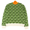 プラダ カシミア29% ロゴ刺繡 ハイネック ニット グリーン系 トライアングル柄 48 メンズ