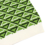 プラダ カシミア29% ロゴ刺繡 ハイネック ニット グリーン系 トライアングル柄 48 メンズ