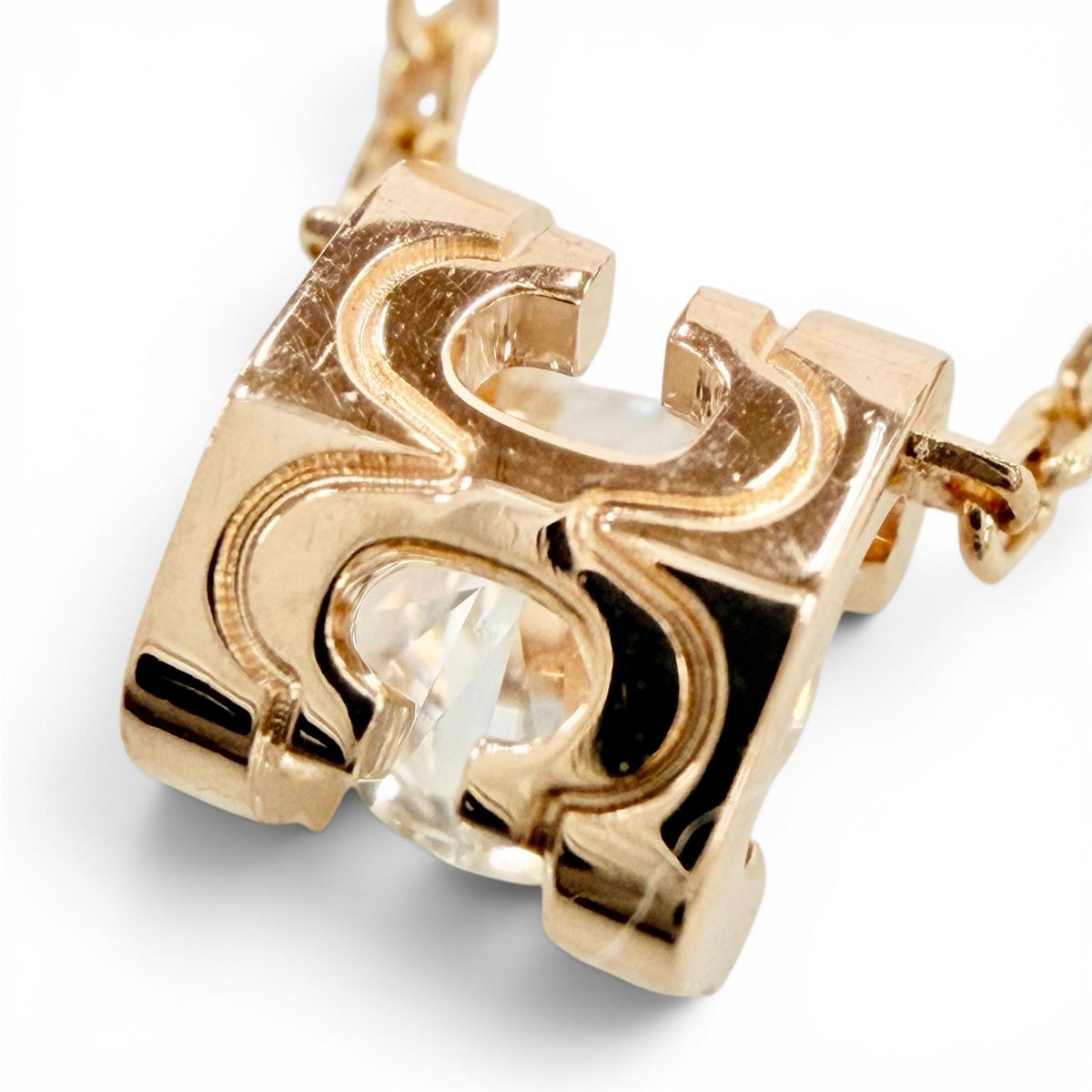 カルティエ Cドゥ カルティエ AU750(PG) ダイヤ1P GIA No.6375650428(グレーディング 0.20ct/F/VVS1/3EX) ネックレス ピンクゴールド レディース
