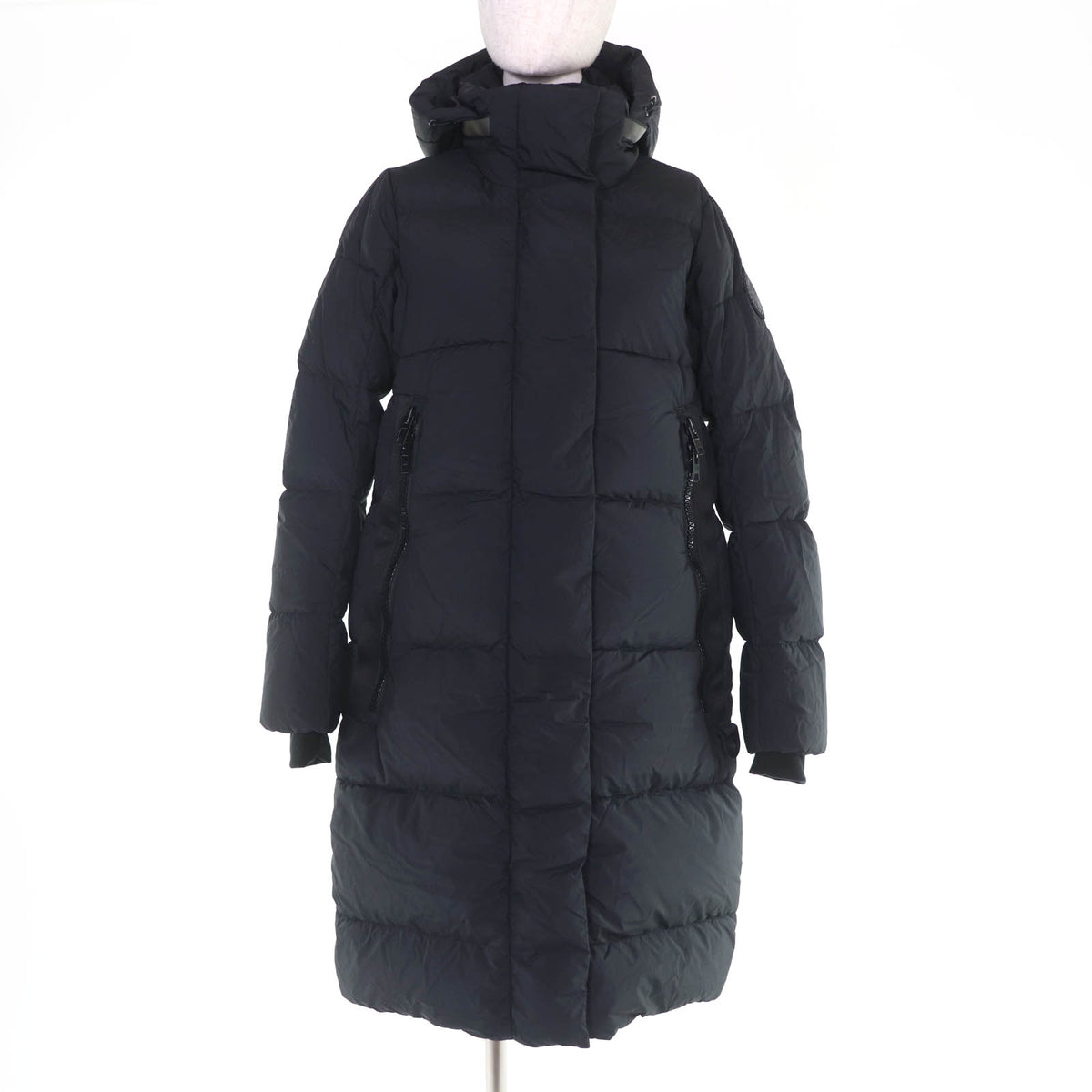 カナダグース Byward Parka ロゴワッペン・フード付 ダウンコート ブラック XS レディース