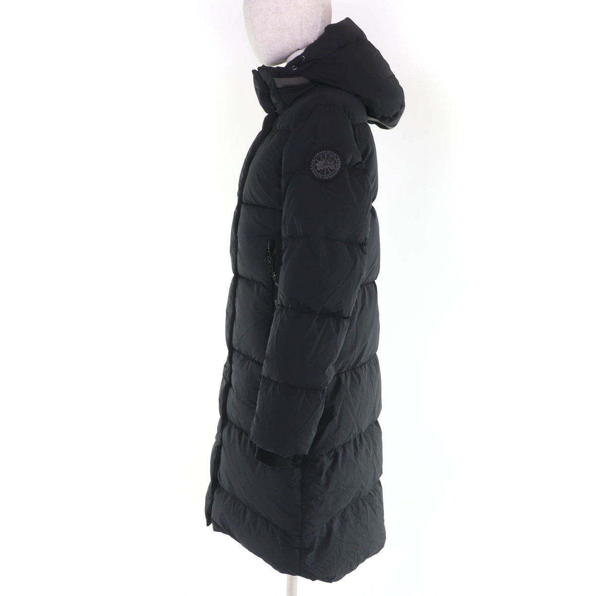 カナダグース Byward Parka ロゴワッペン・フード付 ダウンコート ブラック XS レディース