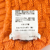 エルメス Hロゴ編み ビーニー ニットキャップ オレンジ M レディース
