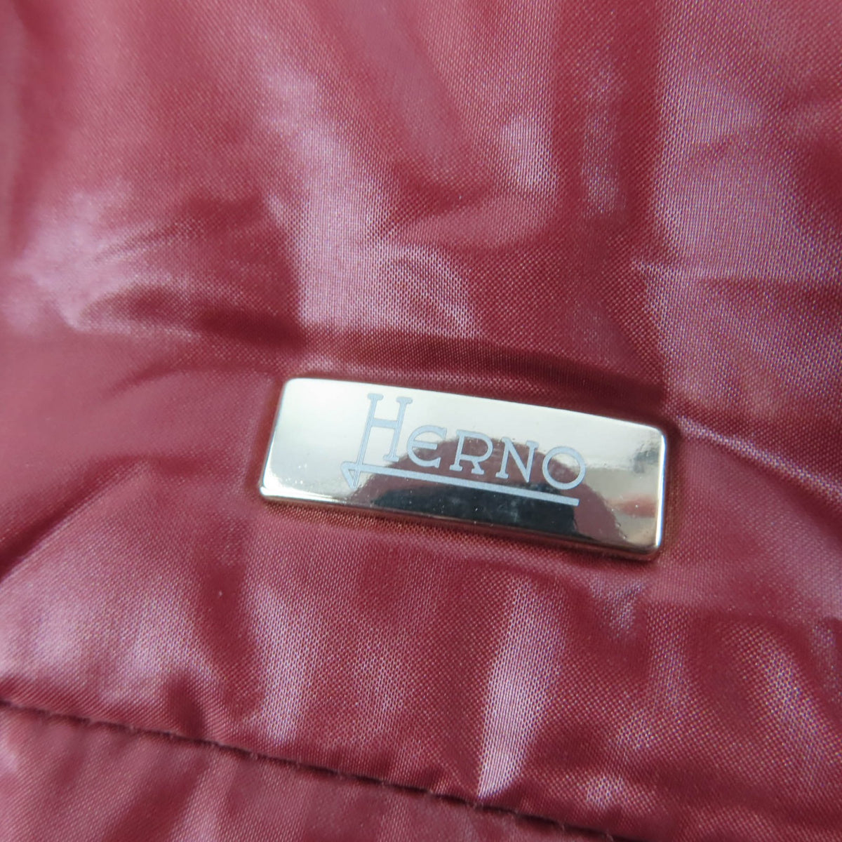 ヘルノ ロゴ金具 スタンドカラー ZIP UP ダウンコート ワインレッド 48 レディース