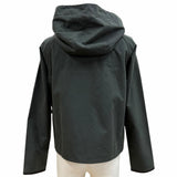 バブアー SPEY WAX JACKET レザー使い ロゴボタン付 オイルド ジャケット ダークグリーン UK8 レディース