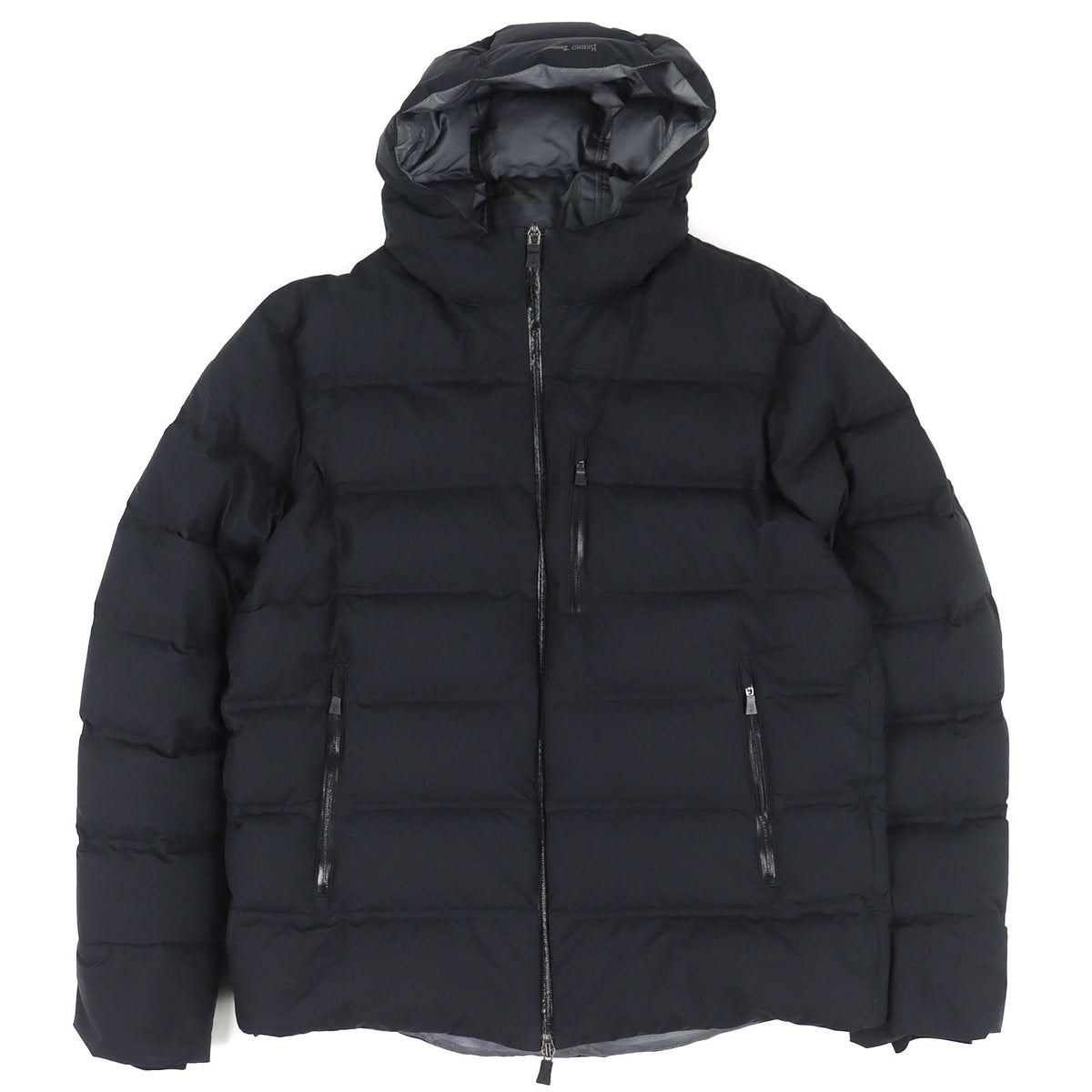 ヘルノ 3レイヤー シームレスダウンブルゾン GORE-TEX フーデッド ダウンジャケット ブラック 50 メンズ