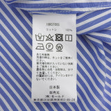 チノ ストライプ柄 Vネック ロングスリーブ 長袖シャツ ブルー 38 レディース