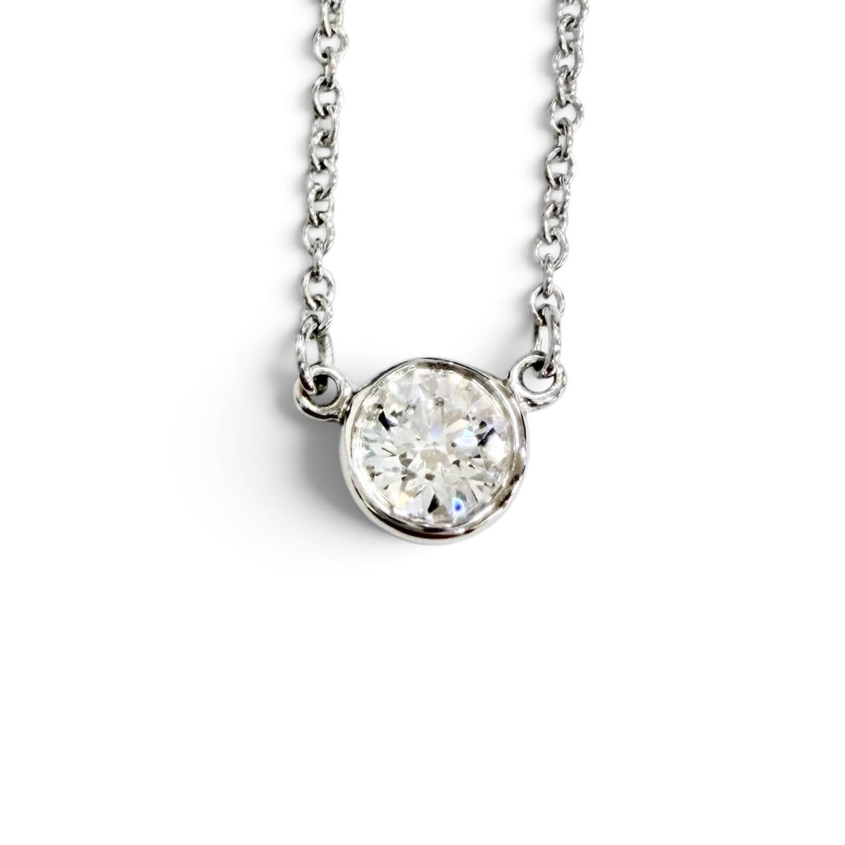 ティファニー バイザヤード 1Pダイヤモンド 約0.18ct ネックレス プラチナ レディース