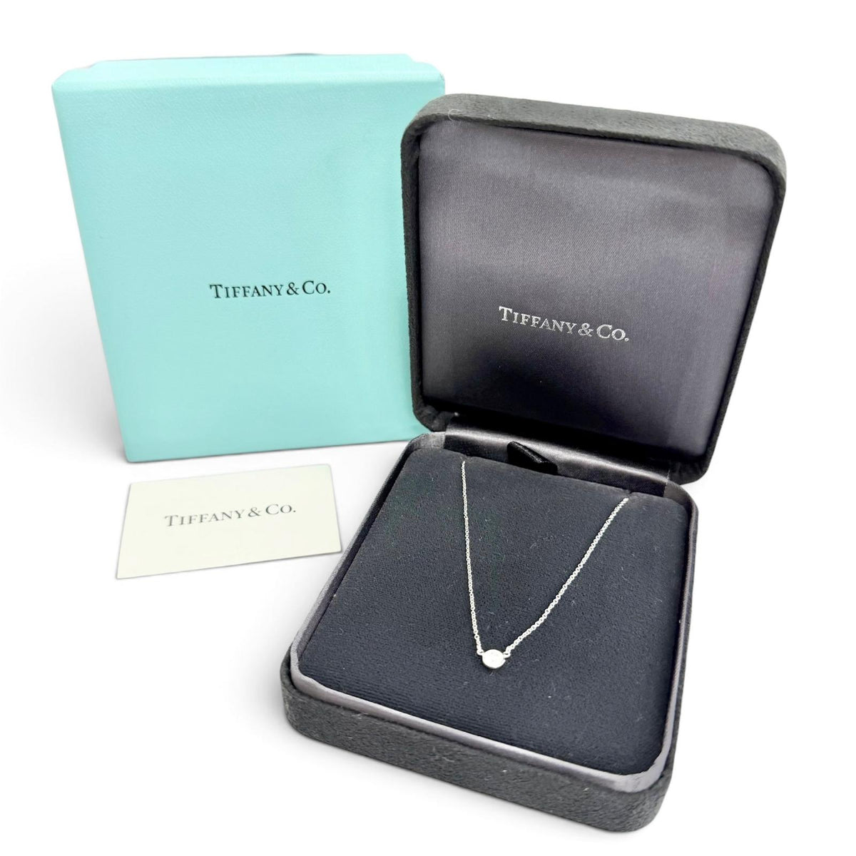 ティファニー バイザヤード 1Pダイヤモンド 約0.18ct ネックレス プラチナ レディース
