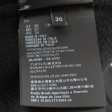 プラダ シープファー付 ロゴボタン 半袖 コート ブラック 36 レディース
