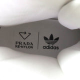 プラダ Re-Nylon ポーチ付 トライアングルプレート ハイカットスニーカー ホワイト 24 レディース