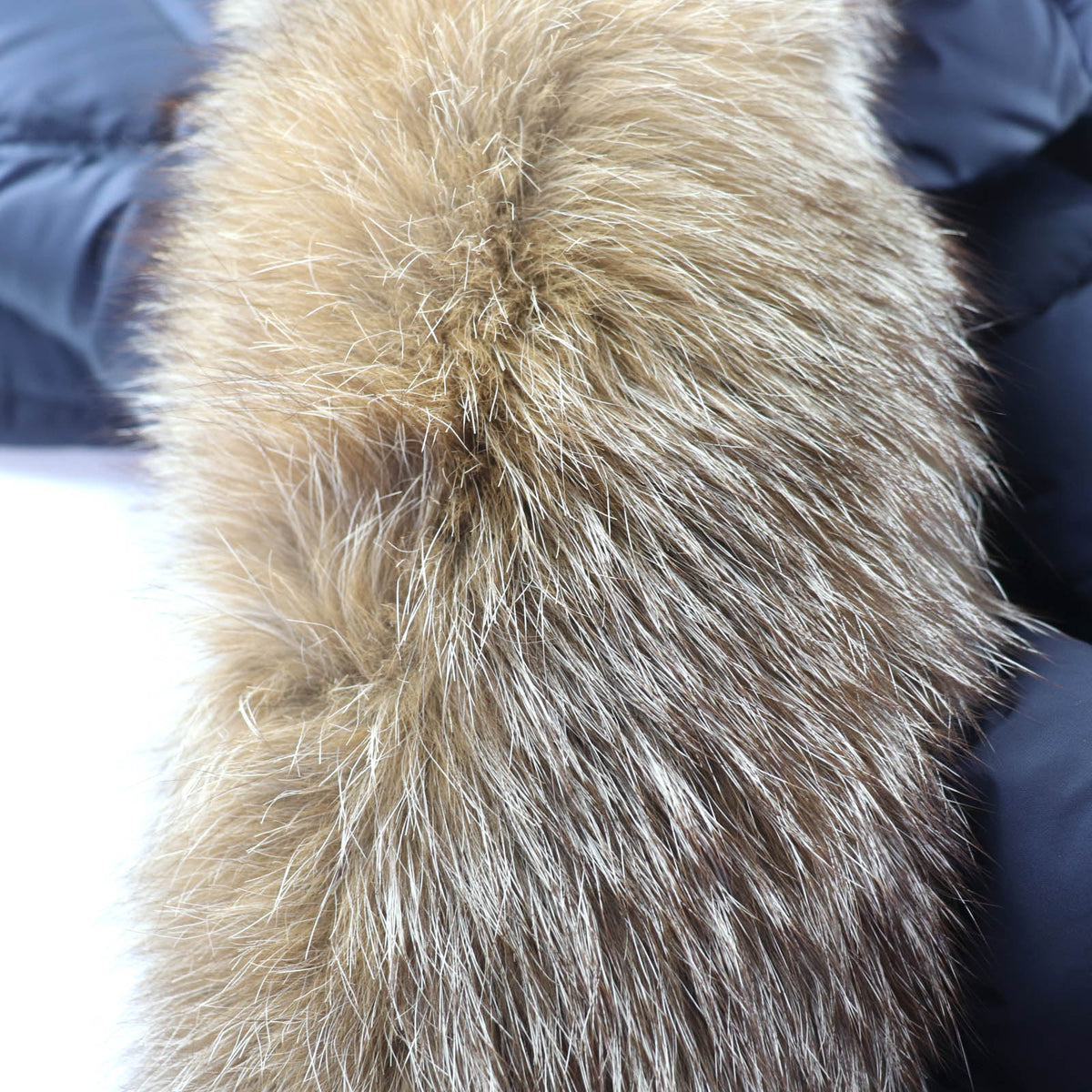 モンクレール HIRONDELLE FOXファー付 ZIP UP ダウンコート ネイビー 00 レディース