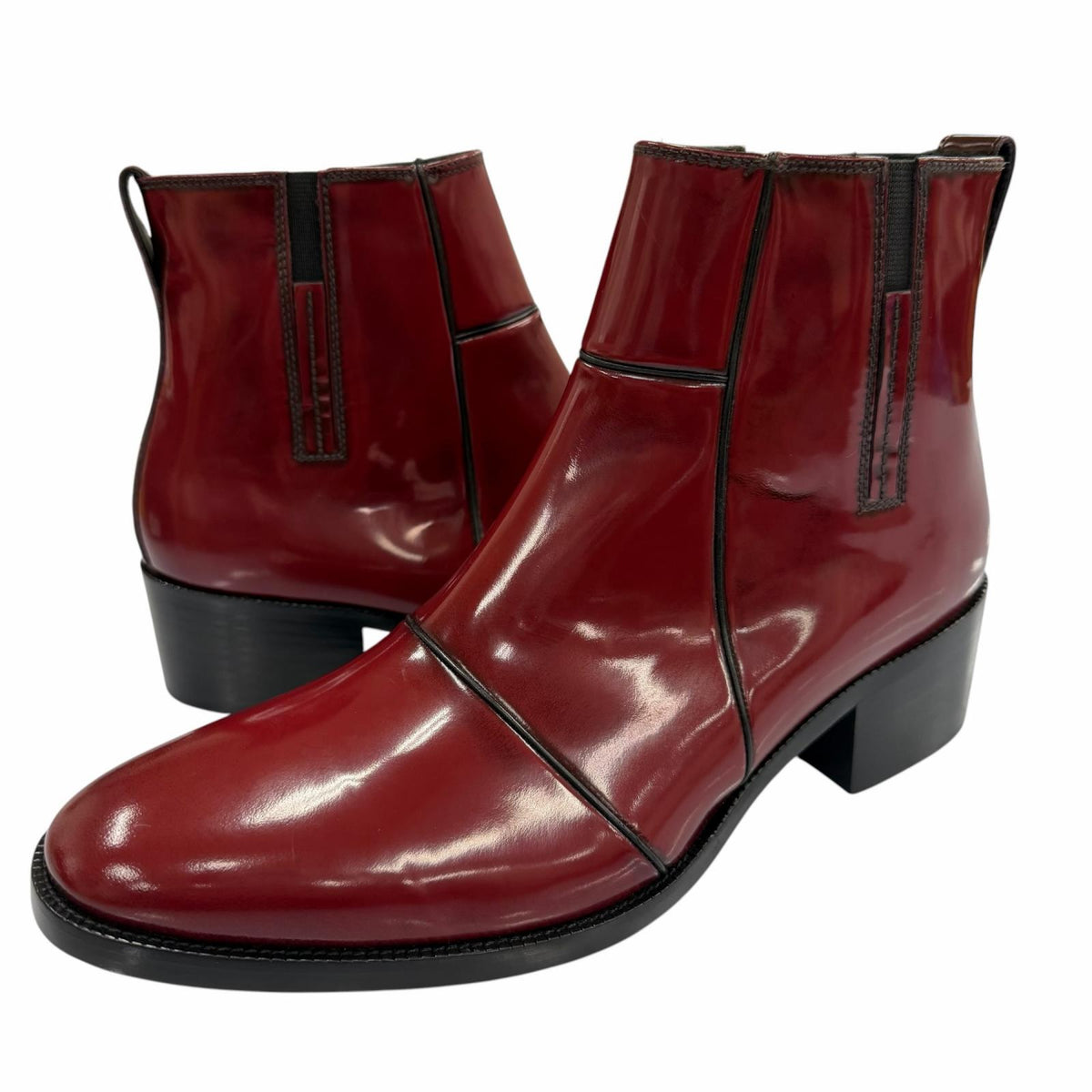 ディオール オム HEEL BOOTS クリス期初期 サイドジップ ショートブーツ レッド 41 メンズ