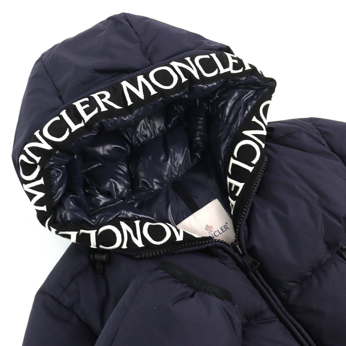 モンクレール MONTCLA モンクラ ロゴエンブロイダリー フーデッド WZIP ダウンジャケット ネイビー 1 メンズ