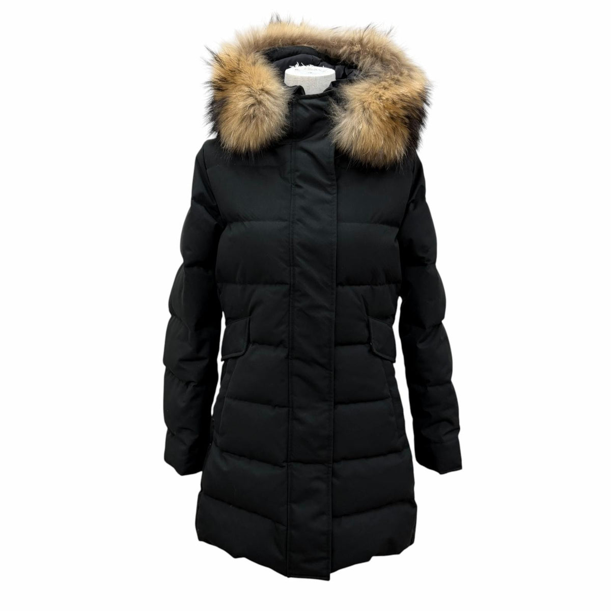ピレネックス GRENOBLE FUR ファー・フード付 ダウンコート ブラック 36 レディース