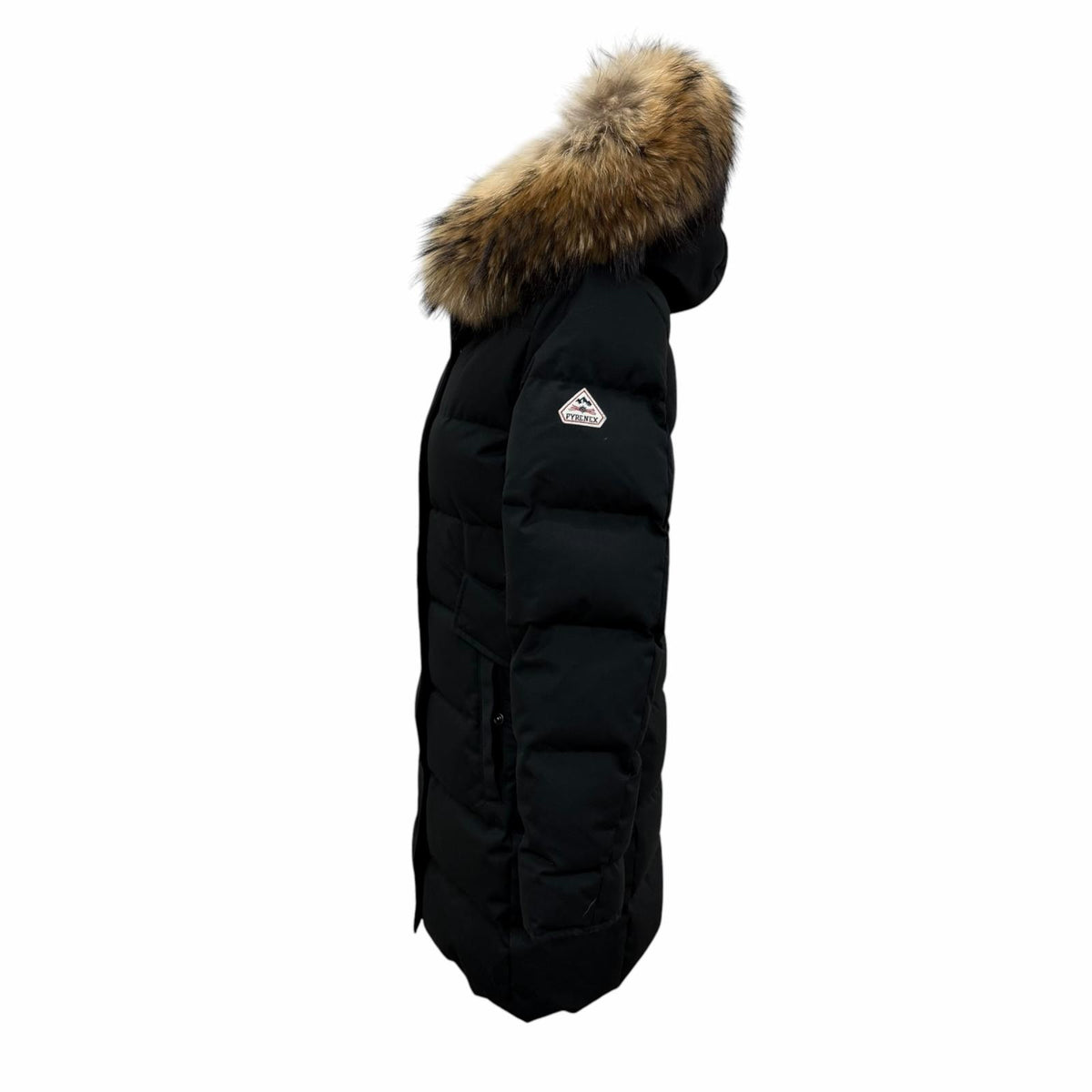 ピレネックス GRENOBLE FUR ファー・フード付 ダウンコート ブラック 36 レディース