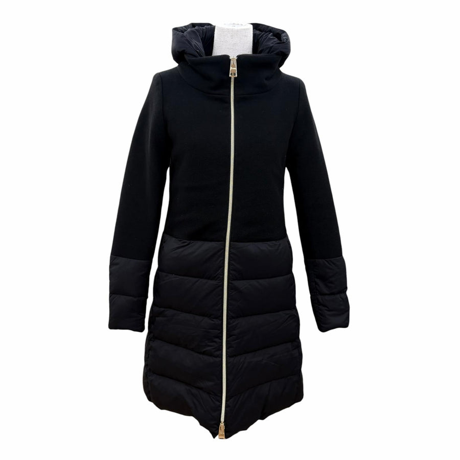 ヘルノ DIAGONAL WOOL AND NUAGE PARKA ダウンコート ブラック IT 38 レディース