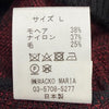ワコマリア チェック柄 Vネック ニット カーディガン レッド L メンズ