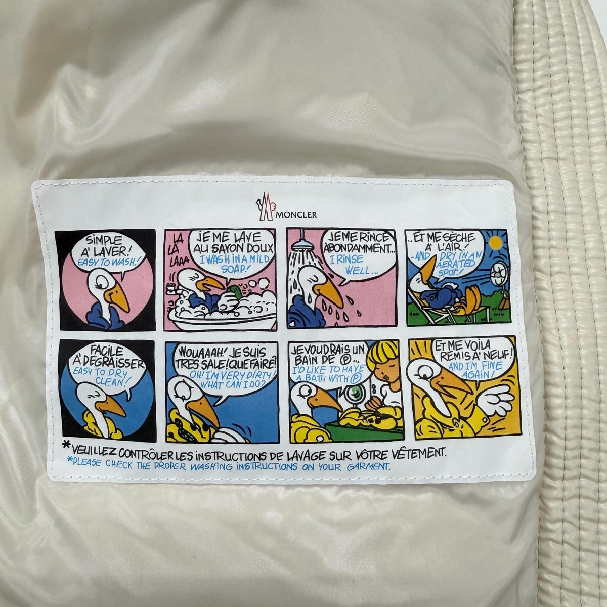 モンクレール GUICHARD ロゴワッペン付 ラムスキン切替 ダウンジャケット ベージュ 1 レディース