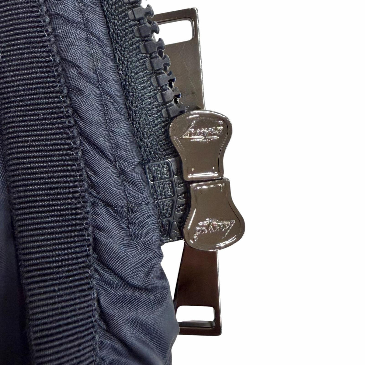 モンクレール HERMINE エルミンヌ ロゴワッペン フード付 ダブルZIP ダウンコート ネイビー 00 レディース