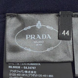 プラダ 襟付き 2WAY 長袖ポロシャツ ニット ネイビー 44 レディース 未使用品