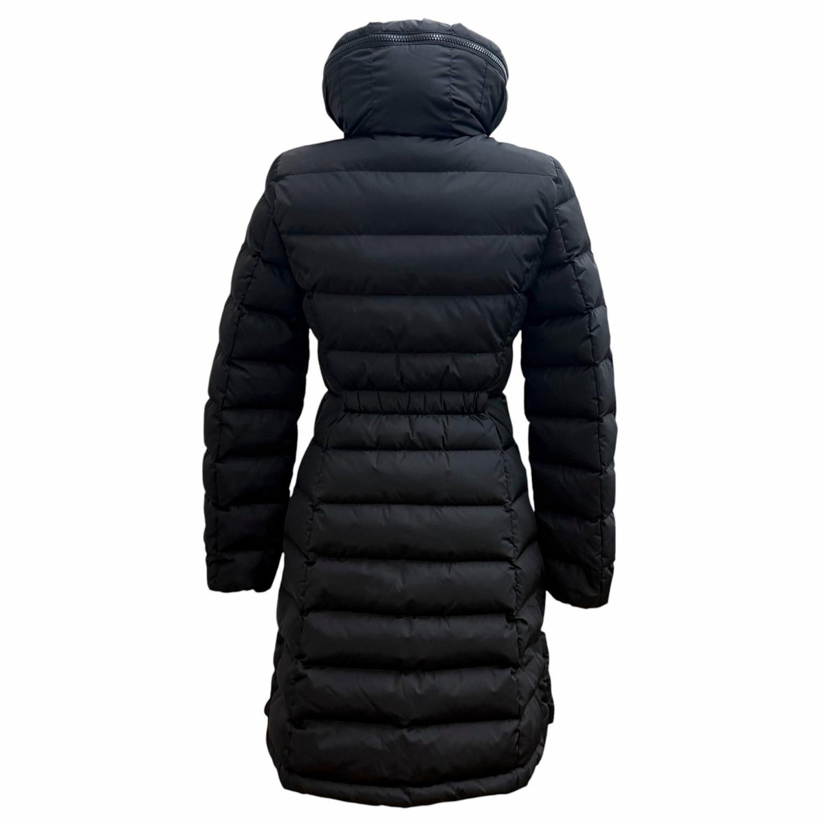 モンクレール FLAMMETTE フード収納 ロゴワッペン付 ZIP UP ダウンコート ブラック 00 00 レディース