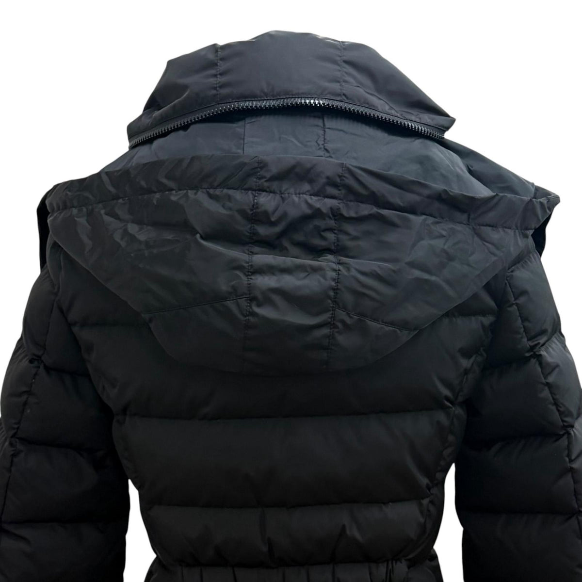モンクレール FLAMMETTE フード収納 ロゴワッペン付 ZIP UP ダウンコート ブラック 00 00 レディース
