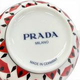 プラダ ポーセリン ティーカップ セット Vienna Red カップ ソーサー 食器 レッド レディース