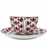 プラダ ポーセリン ティーカップ 2点セット Vienna Red ソーサー付きカップ 食器 マルチ レディース 未使用品