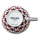 プラダ ポーセリン ティーカップ 2点セット Vienna Red ソーサー付きカップ 食器 マルチ レディース 未使用品