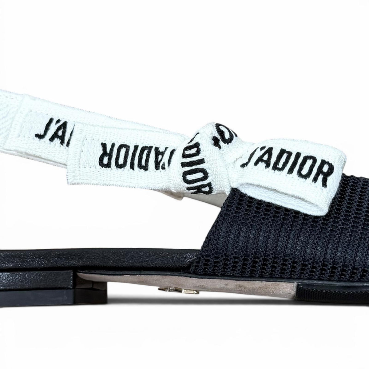 クリスチャンディオール J'ADIOR レザー使い スリングバック フラット パンプス ブラック 36 レディース