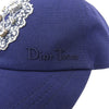 クリスチャンディオール DIOR TEARS ロゴ刺繍 ビジュー装飾 ベースボール キャップ ネイビー M メンズ