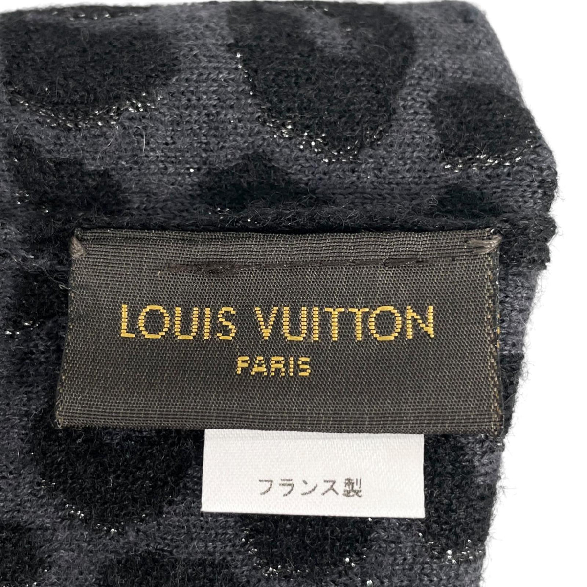 ルイヴィトン ゴン マイユ レオパード LVロゴ ロング グローブ 手袋 ブラック レディース