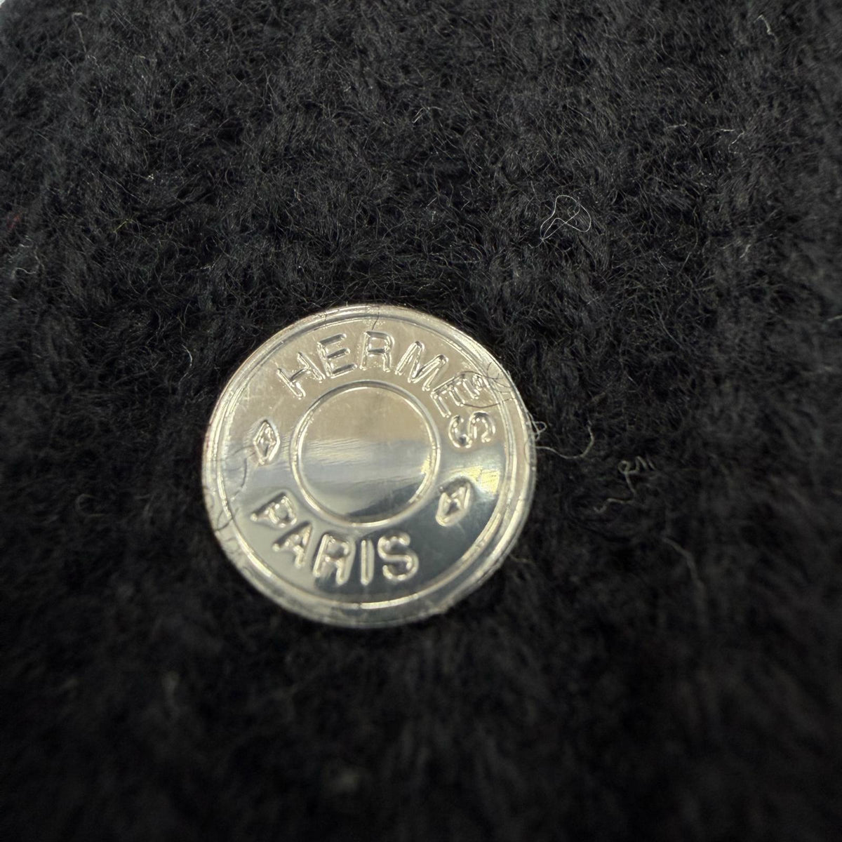 エルメス フレカンス セリエ金具 帽子 ニットキャップ ブラック M メンズ