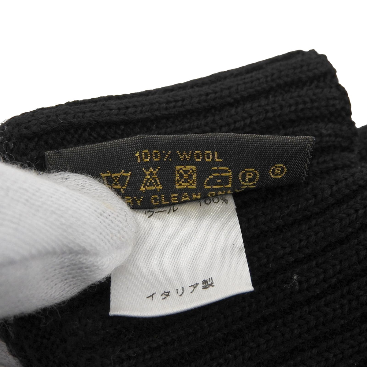 ルイヴィトン ゴン プティ ダミエ LVロゴ ニットグローブ 手袋 ブラック メンズ